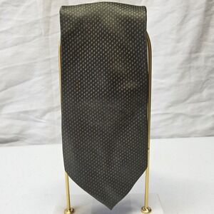 Innocenti Oro Tom James Necktie Mens OS Olive Green Gold Silk Micro Geometric